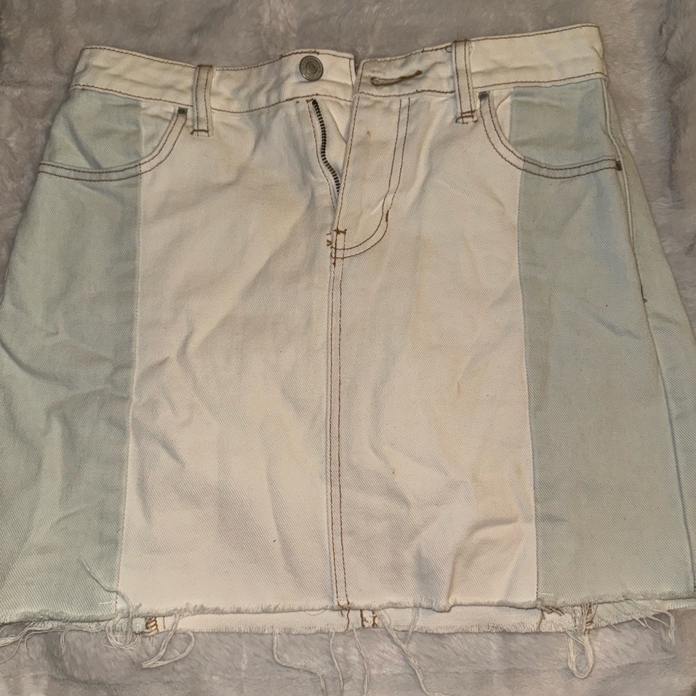 brand new pacsun color block denim skirt